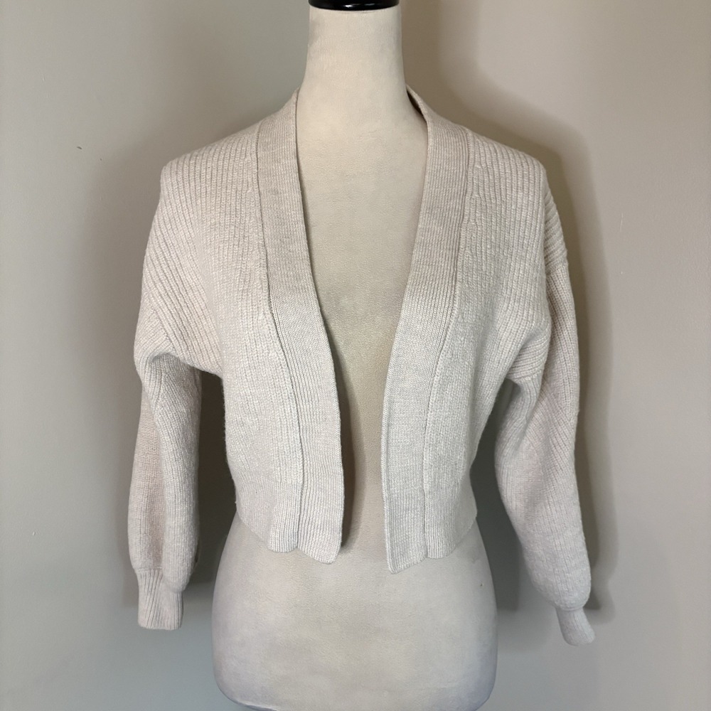 ARITZIA Wilfred Free Unwind Merino Wool Cropped Cardigan Sweater Shrug 112101 XS